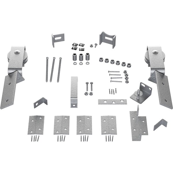 Ekena Millwork Barnfold J-Strap 2-Door Hardware Set for 1 1/4" to 1 3/8" Doors, PC Chrome GB6007M2HCR - main